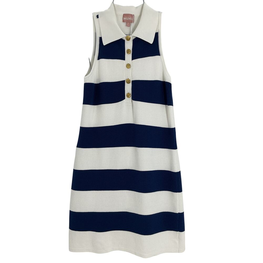 Show Me Your Mumu Striped Multicolor Zoe Button Sweater Dress Size S - Picture 2 of 4
